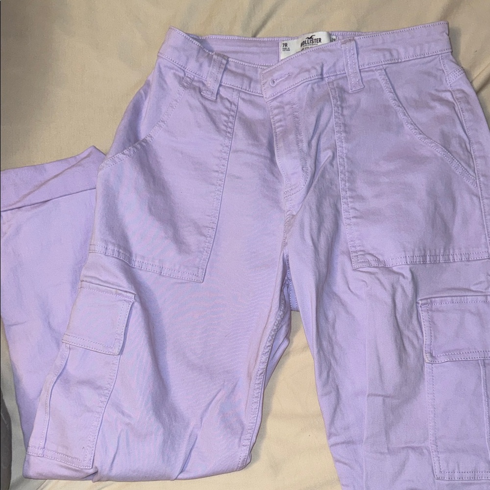 Hollister Lilac High-Rise Utility Dad Pants 7R/w28